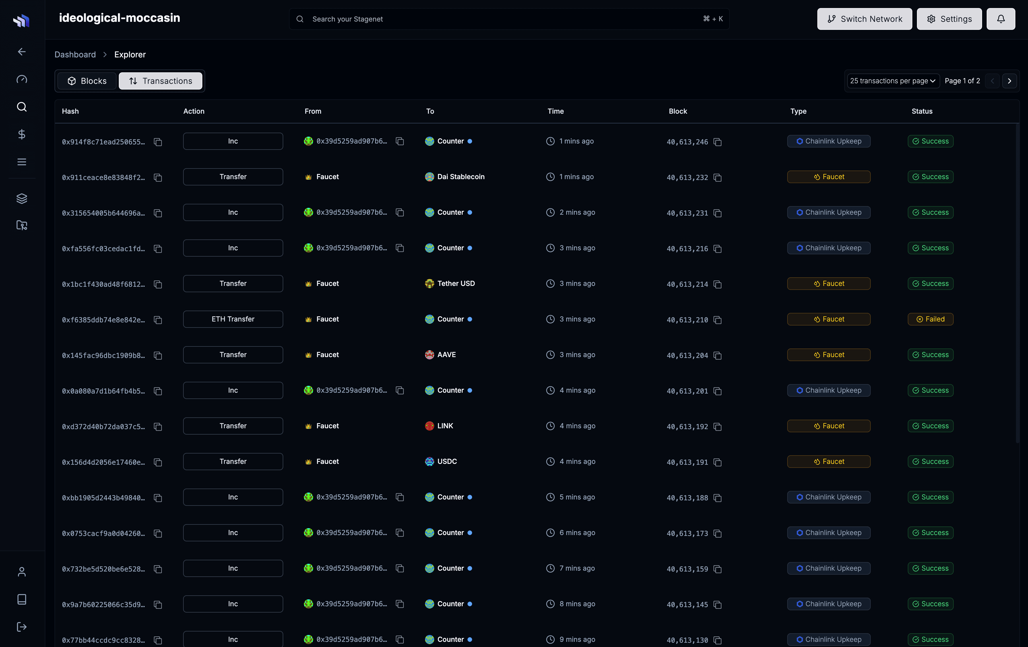 Contract.dev platform screenshot 2